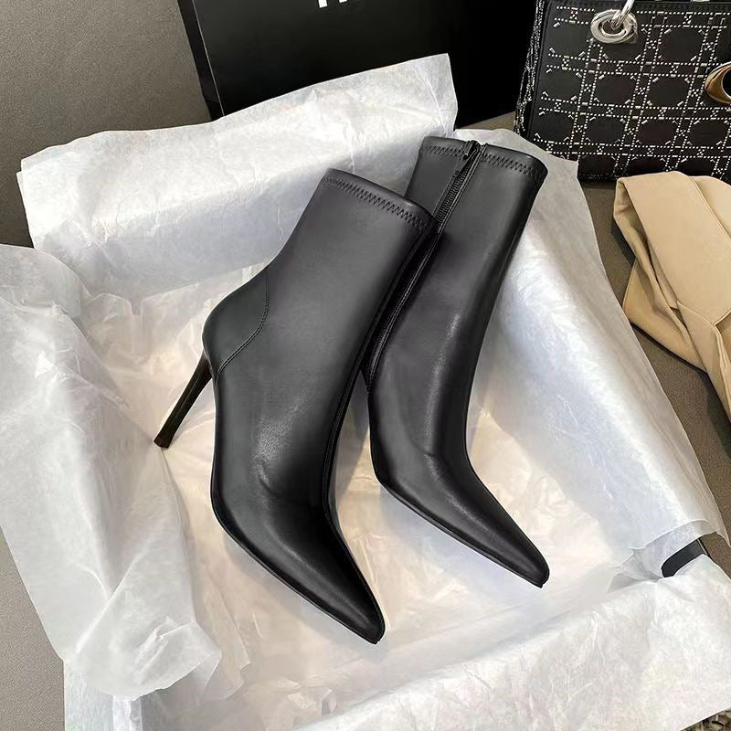 Nouvelles bottes Martin pointues à talons aiguilles Fried Street Fashion d'automne